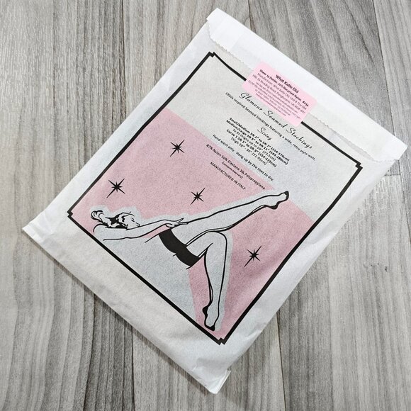 What Katie Did Glamour Sheer Contrast Seamed Stockings, Champagne / Black - Picture 7 of 14